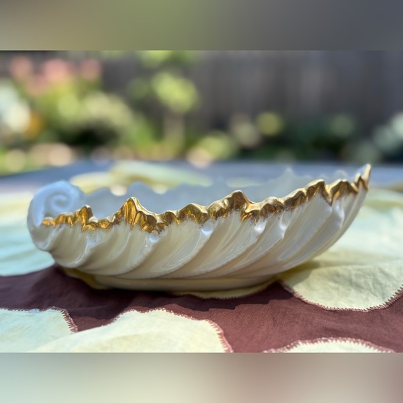 Vintage Lenox Gold and Cream Serveware Bowl - Picture 3 of 5
